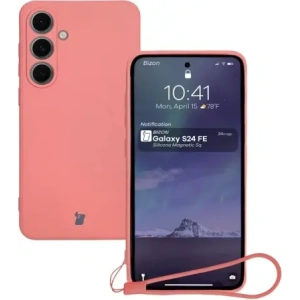 Hurtownia GSM - Silikonový obal s magnetickým kroužkem Bizon Case Silicone Magnetic Sq pro Samsung Galaxy S24 FE v barvě špinavé růžové - BIZ6543 - {ean13} - Hurt
