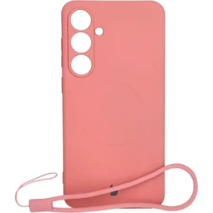 Hurtownia GSM - Silikonový obal s magnetickým kroužkem Bizon Case Silicone Magnetic Sq pro Samsung Galaxy S24 FE v barvě špinavé růžové - BIZ6543 - {ean13} - Hurt