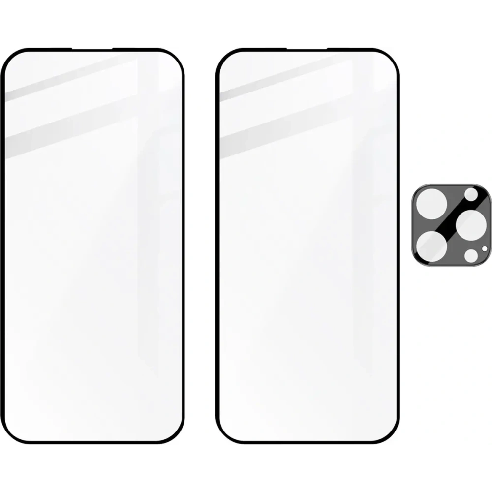 Wholesale Bizon Edge 2x tempered screen glass with frame + camera glass Apple iPhone 16 Pro Max - BIZ6544 - {ean13} - Hurt