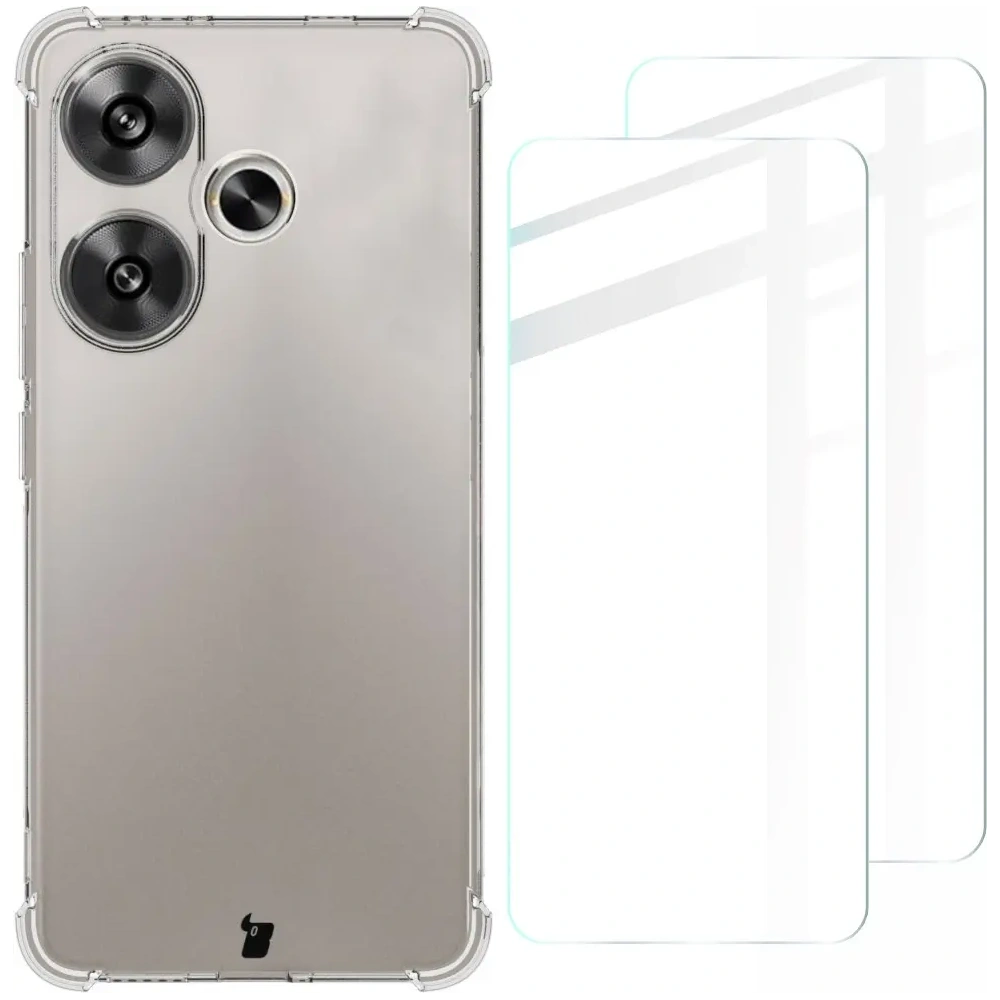 Hurtownia GSM - Bizon Case Clear Pack tok + 2x kijelző üveg Xiaomi Poco F6 átlátszó - BIZ6546 - {ean13} - Hurt