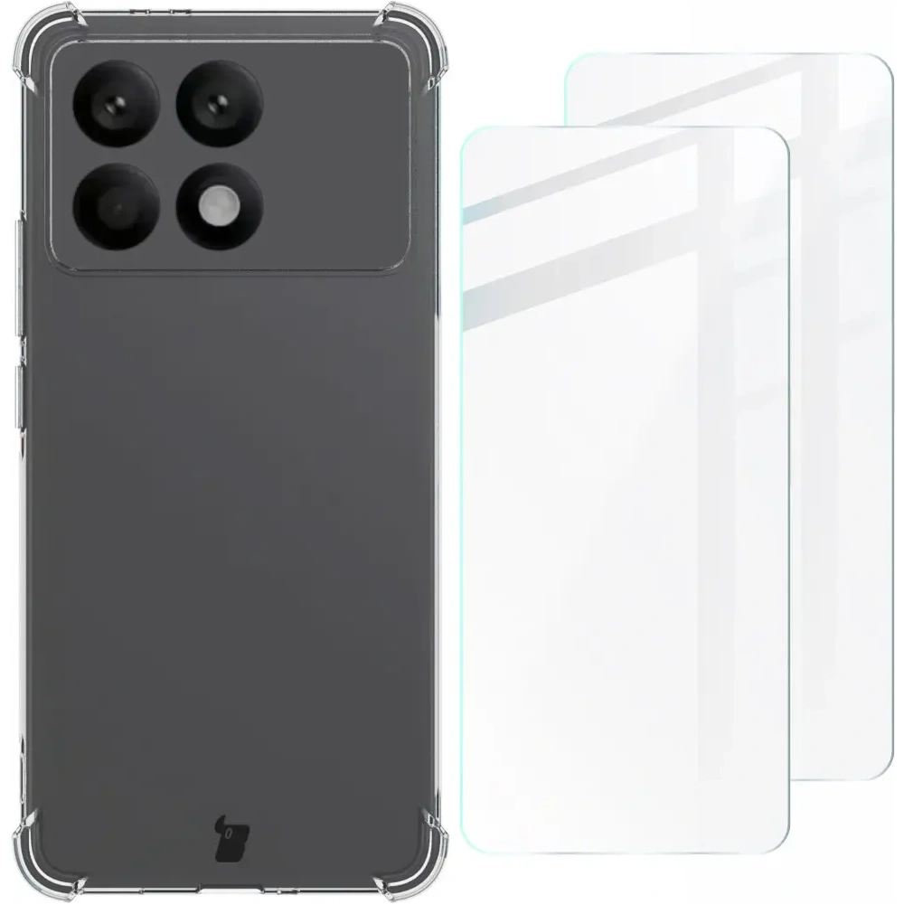 Hurtownia GSM - Bizon Case Clear Pack Hülle + 2x Glasfolie Xiaomi Poco F6 Pro klar - BIZ6547 - {ean13} - Hurt