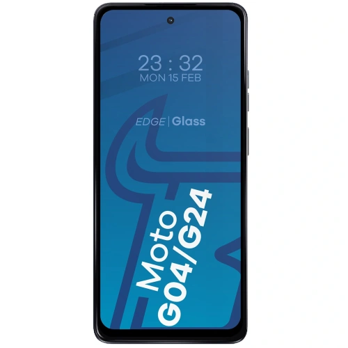 2x Szkło hartowane na ekran z ramką + szkło na aparat Bizon Edge do Motorola Moto G04/G24