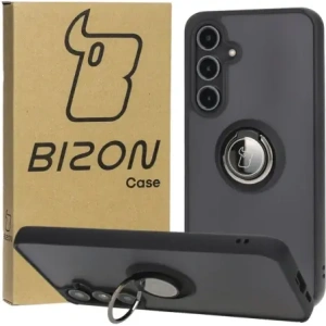 Hurtownia GSM - Etui s úchytem na prst Bizon Case Hybrid Ring pro Samsung Galaxy S24 FE kouřové s černým rámečkem - BIZ6552 - {ean13} - Hurt