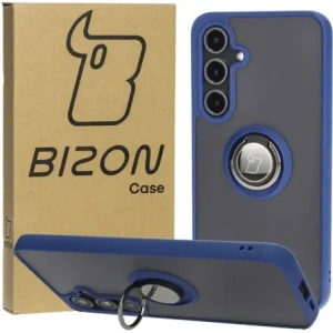 Hurtownia GSM - Etui s úchopem na prst Bizon Case Hybrid Ring pro Samsung Galaxy S24 FE kouřové s modrým rámečkem - BIZ6553 - {ean13} - Hurt
