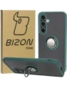 Hurtownia GSM - Etui s úchytem na palec Bizon Case Hybrid Ring do Samsung Galaxy S24 FE kouřové s tmavě zeleným rámečkem - BIZ6554 - {ean13} - Hurt