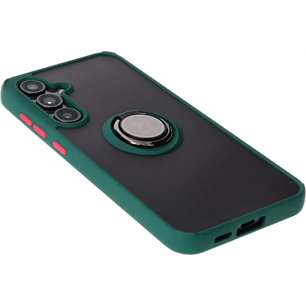 Hurtownia GSM - Bizon Case Hybrid Ring Samsung Galaxy S24 FE rauchig mit einem dunkelgrünen Rahmen - BIZ6554 - {ean13} - Hurt