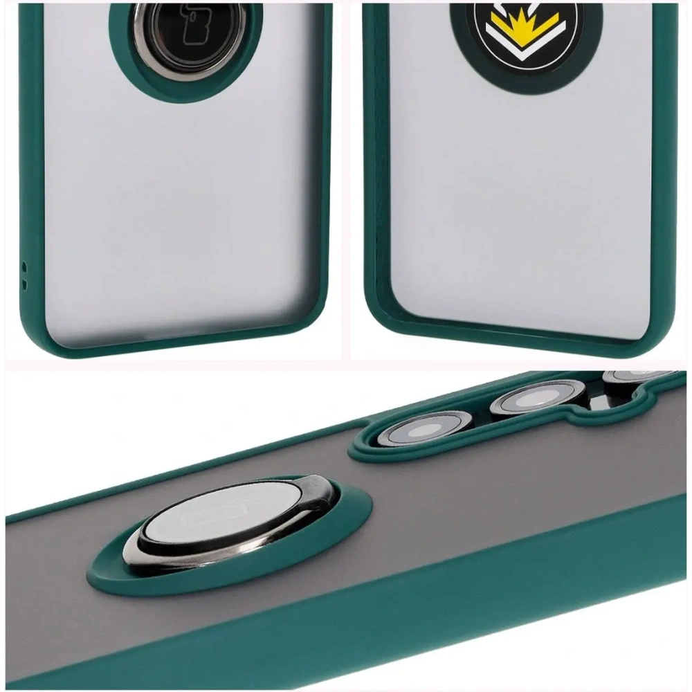 Hurtownia GSM - Bizon Case Hybrid Ring Samsung Galaxy S24 FE rauchig mit einem dunkelgrünen Rahmen - BIZ6554 - {ean13} - Hurt