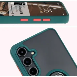 Hurtownia GSM - Bizon Case Hybrid Ring Samsung Galaxy S24 FE rauchig mit einem dunkelgrünen Rahmen - BIZ6554 - {ean13} - Hurt