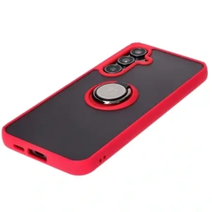 Hurtownia GSM - Bizon Case Hybrid Ring Samsung Galaxy S24 FE rauchig mit einem roten Rahmen - BIZ6555 - {ean13} - Hurt