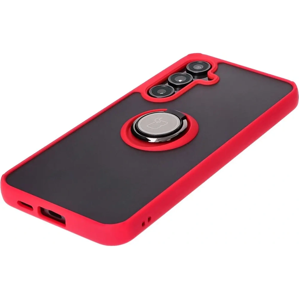 Hurtownia GSM - Bizon Case Hybrid Ring Samsung Galaxy S24 FE rauchig mit einem roten Rahmen - BIZ6555 - {ean13} - Hurt