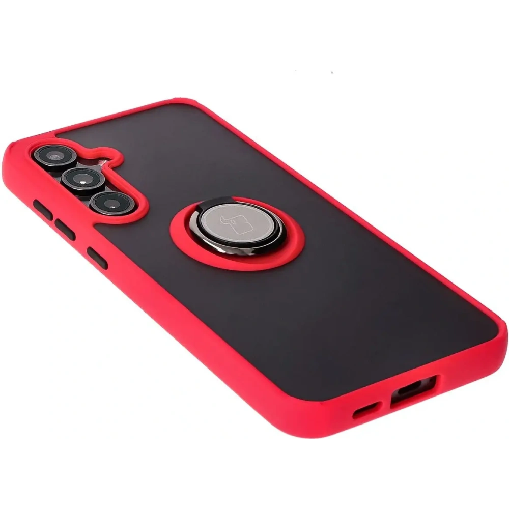 Hurtownia GSM - Bizon Case Hybrid Ring Samsung Galaxy S24 FE rauchig mit einem roten Rahmen - BIZ6555 - {ean13} - Hurt