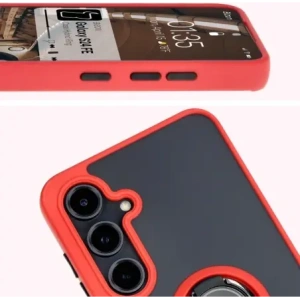 Hurtownia GSM - Bizon Case Hybrid Ring Samsung Galaxy S24 FE rauchig mit einem roten Rahmen - BIZ6555 - {ean13} - Hurt