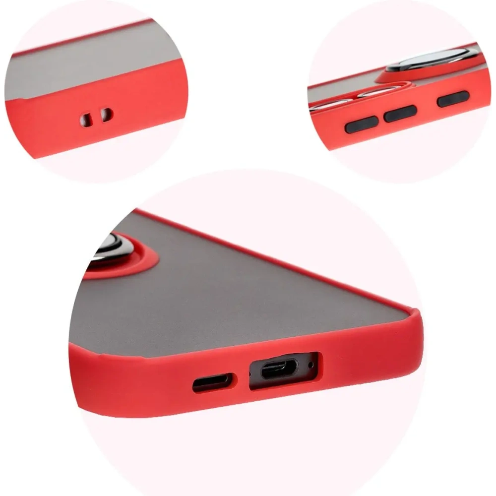 Hurtownia GSM - Bizon Case Hybrid Ring Samsung Galaxy S24 FE rauchig mit einem roten Rahmen - BIZ6555 - {ean13} - Hurt