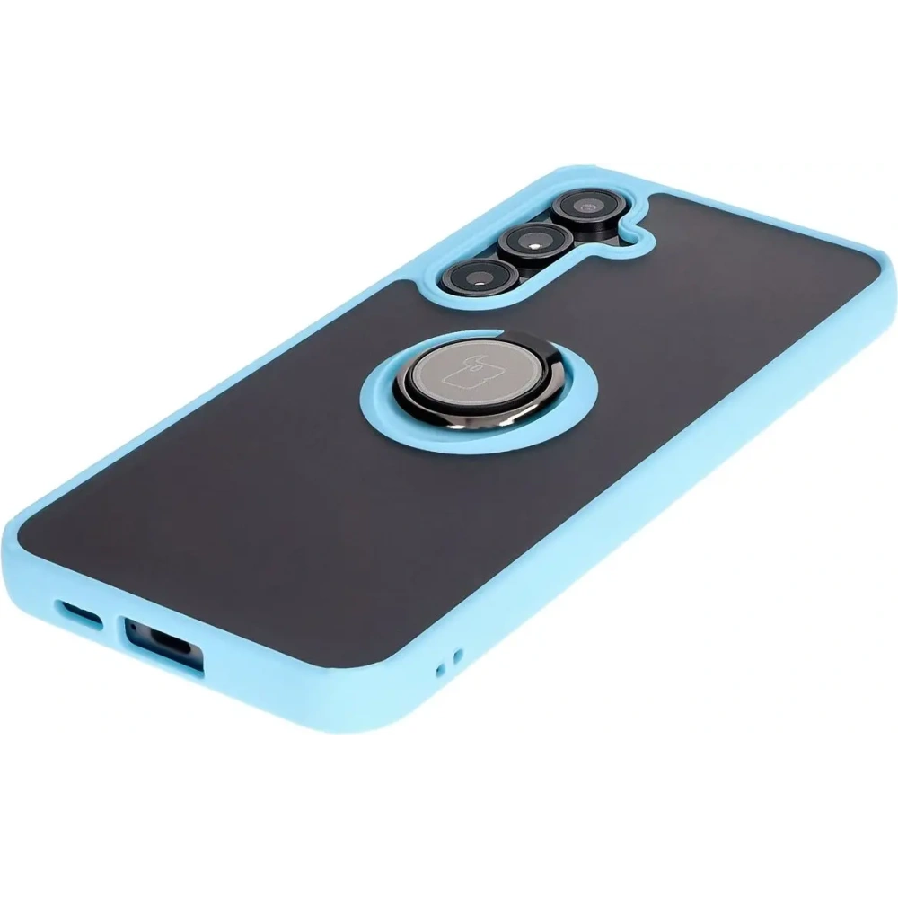 Hurtownia GSM - Bizon Case Hybrid Ring Samsung Galaxy S24 FE rauchig mit einem hellblauen Rahmen - BIZ6556 - {ean13} - Hurt