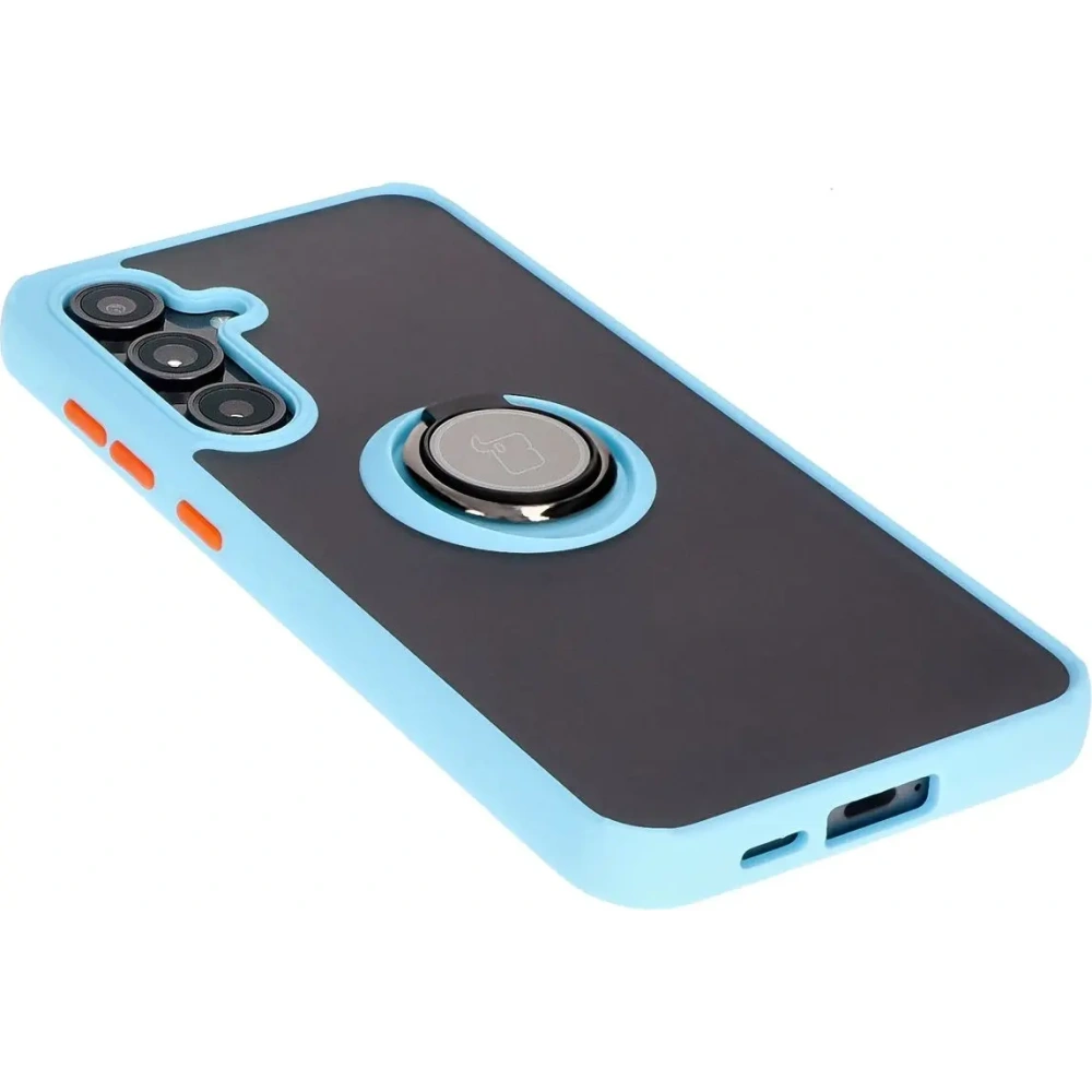 Hurtownia GSM - Bizon Case Hybrid Ring Samsung Galaxy S24 FE rauchig mit einem hellblauen Rahmen - BIZ6556 - {ean13} - Hurt