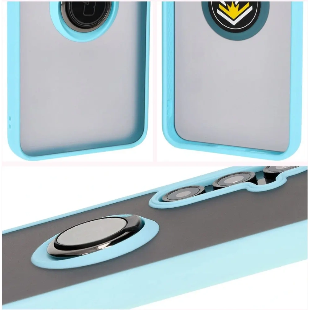 Hurtownia GSM - Bizon Case Hybrid Ring Samsung Galaxy S24 FE rauchig mit einem hellblauen Rahmen - BIZ6556 - {ean13} - Hurt