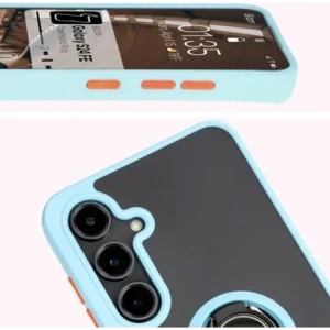 Hurtownia GSM - Bizon Case Hybrid Ring Samsung Galaxy S24 FE rauchig mit einem hellblauen Rahmen - BIZ6556 - {ean13} - Hurt