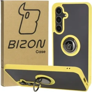 Hurtownia GSM - Bizon Case Hybrid Ring Samsung Galaxy S24 FE fumuriu cu un cadru galben - BIZ6557 - {ean13} - Hurt
