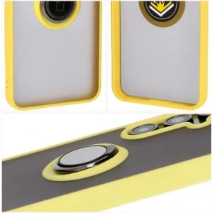 Hurtownia GSM - Bizon Case Hybrid Ring Samsung Galaxy S24 FE rauchig mit einem gelben Rahmen - BIZ6557 - {ean13} - Hurt