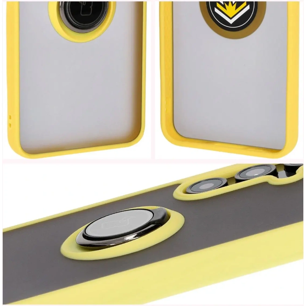 Hurtownia GSM - Bizon Case Hybrid Ring Samsung Galaxy S24 FE rauchig mit einem gelben Rahmen - BIZ6557 - {ean13} - Hurt