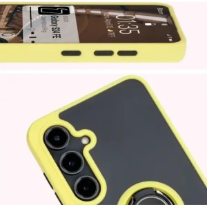 Hurtownia GSM - Bizon Case Hybrid Ring Samsung Galaxy S24 FE rauchig mit einem gelben Rahmen - BIZ6557 - {ean13} - Hurt