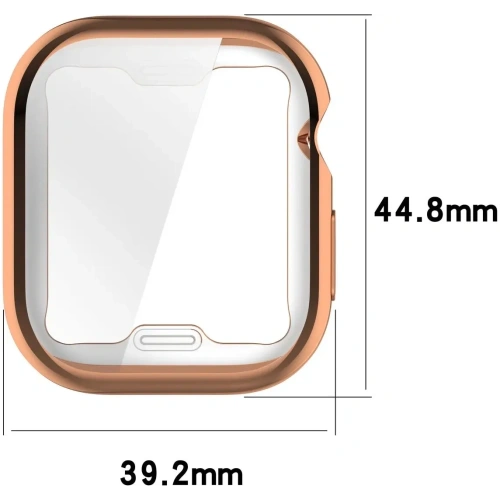 Etui z osłoną ekranu Bizon Case Watch Felipe do Apple Watch 10 / 11 42mm różowozłote