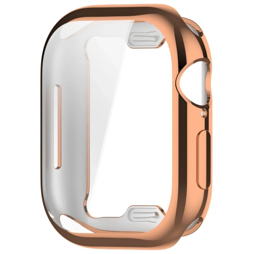 Etui z osłoną ekranu Bizon Case Watch Felipe do Apple Watch 10 / 11 42mm różowozłote