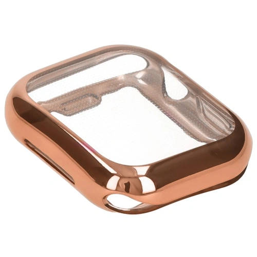 Etui z osłoną ekranu Bizon Case Watch Felipe do Apple Watch 10 / 11 42mm różowozłote