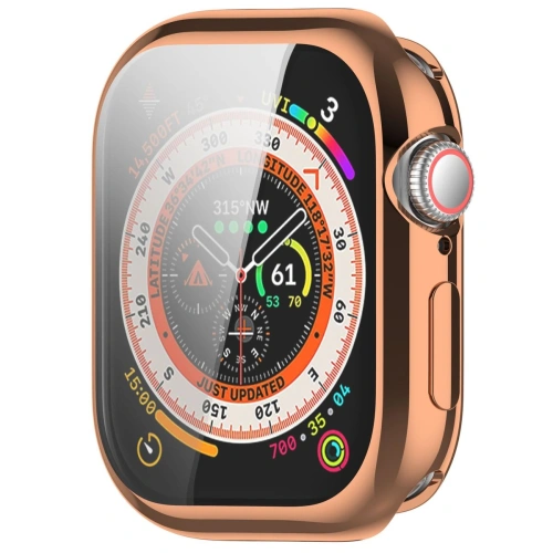 Etui z osłoną ekranu Bizon Case Watch Felipe do Apple Watch 10 / 11 42mm różowozłote
