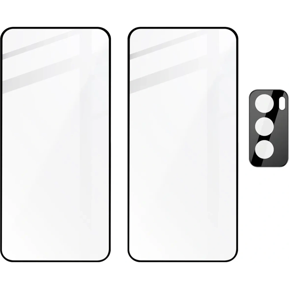 Hurtownia GSM - Bizon Edge 3D Pack 2x gehärtetes Glas mit Rahmen + Kameraglas für Oppo Reno 12 - BIZ6571 - {ean13} - Hurt