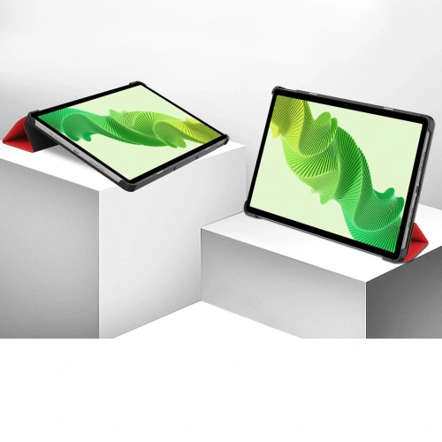 Etui z klapką Bizon Case Tab Croc do Realme Pad 2 11.5 czerwony