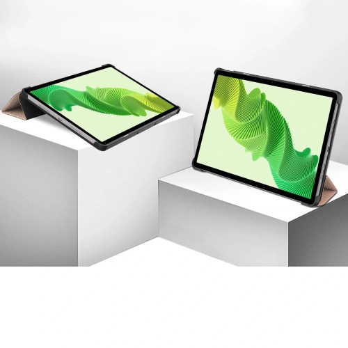 Etui z klapką Bizon Case Tab Croc do Realme Pad 2 11.5 różowozłoty