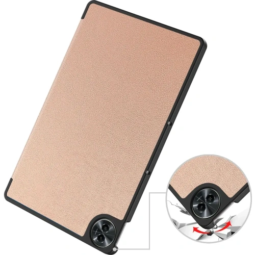 Etui z klapką Bizon Case Tab Croc do Realme Pad 2 11.5 różowozłoty