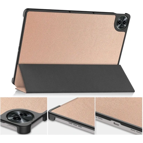 Etui z klapką Bizon Case Tab Croc do Realme Pad 2 11.5 różowozłoty