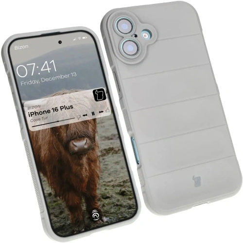 Pancerne etui Bizon Case Tur do Apple iPhone 16 Plus jasnoszare