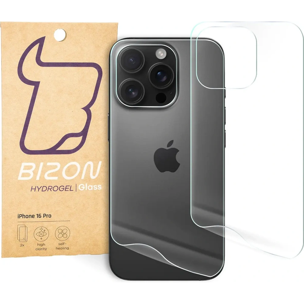 Hurtownia GSM - Fólie hydrogelová na zadní stranu Bizon Glass Hydrogel pro Apple iPhone 16 Pro [2 PACK] - BIZ6595 - {ean13} - Hurt
