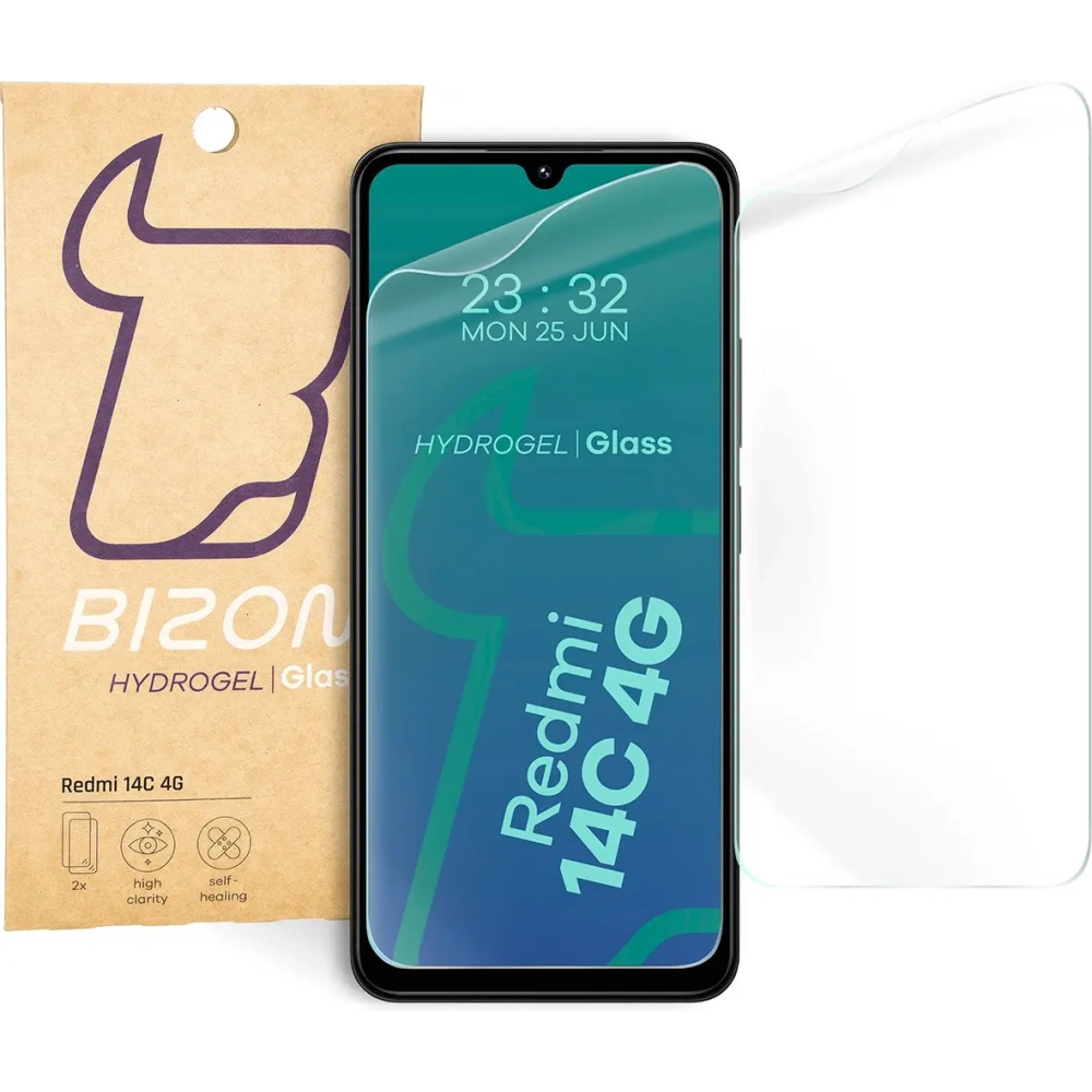 Hurtownia GSM - Folia hydrożelowa na ekran Bizon Glass Hydrogel Front do Xiaomi Redmi 14C 4G / POCO C75 [2 PACK] - BIZ6601 - {ean13} - Hurt