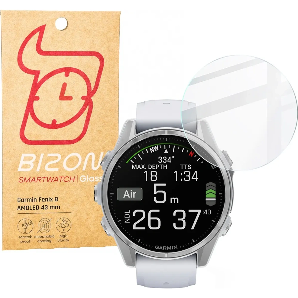 Hurtownia GSM - Bizon Glas Uhr Klar Garmin Fenix 8 AMOLED 43 mm - BIZ6623 - {ean13} - Hurt