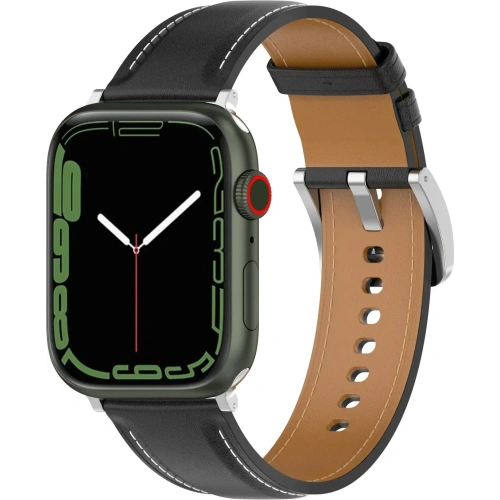 Skórzany pasek Bizon Strap Watch Casual do Apple Watch 38/40/41mm/S10 42mm czarny