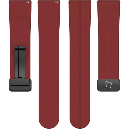 Silikonowy pasek Bizon Strap Watch Silicone 22 mm do smartwatcha burgundowy