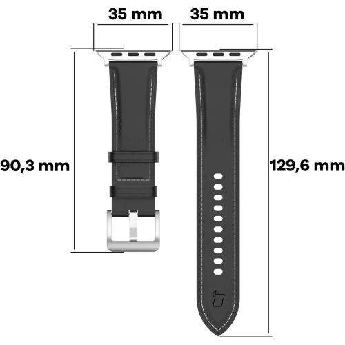 Skórzany pasek Bizon Strap Watch Casual do Apple Watch 44/45/46/49mm czarny