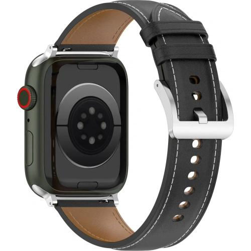 Skórzany pasek Bizon Strap Watch Casual do Apple Watch 44/45/46/49mm czarny