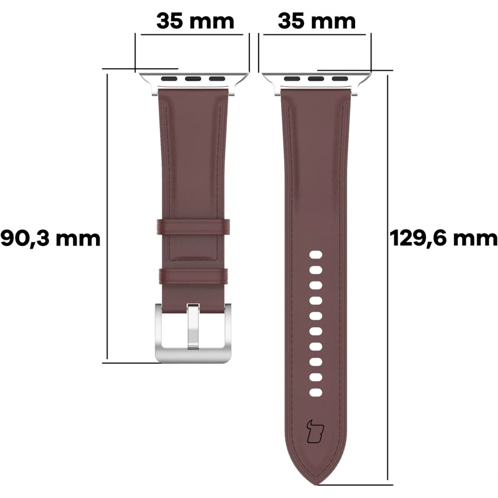 Hurtownia GSM - Skórzany pasek Bizon Strap Watch Casual do Apple Watch 44/45/46/49mm ciemnobrązowy - BIZ6630 - {ean13} - Hurt