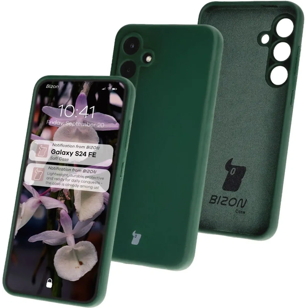 Hurtownia GSM - Silikonowe etui Bizon Soft Case do Samsung Galaxy S24 FE ciemnozielone - BIZ6632 - {ean13} - Hurt