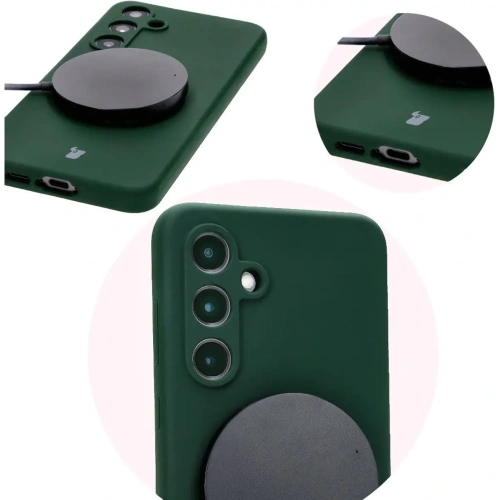 Silikonowe etui Bizon Soft Case do Samsung Galaxy S24 FE ciemnozielone