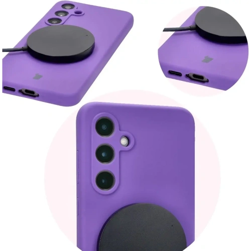 Silikonowe etui Bizon Soft Case do Samsung Galaxy S24 FE fioletowe