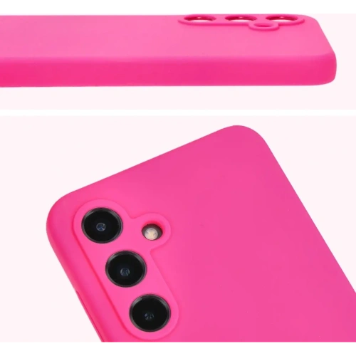 Silikonowe etui Bizon Soft Case do Samsung Galaxy S24 FE neonowo-różowe