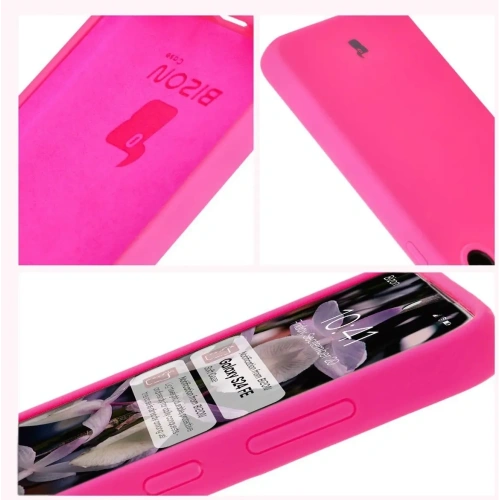 Silikonowe etui Bizon Soft Case do Samsung Galaxy S24 FE neonowo-różowe