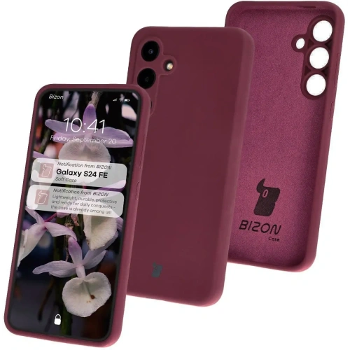 Silikonowe etui Bizon Soft Case do Samsung Galaxy S24 FE ciemnofioletowe