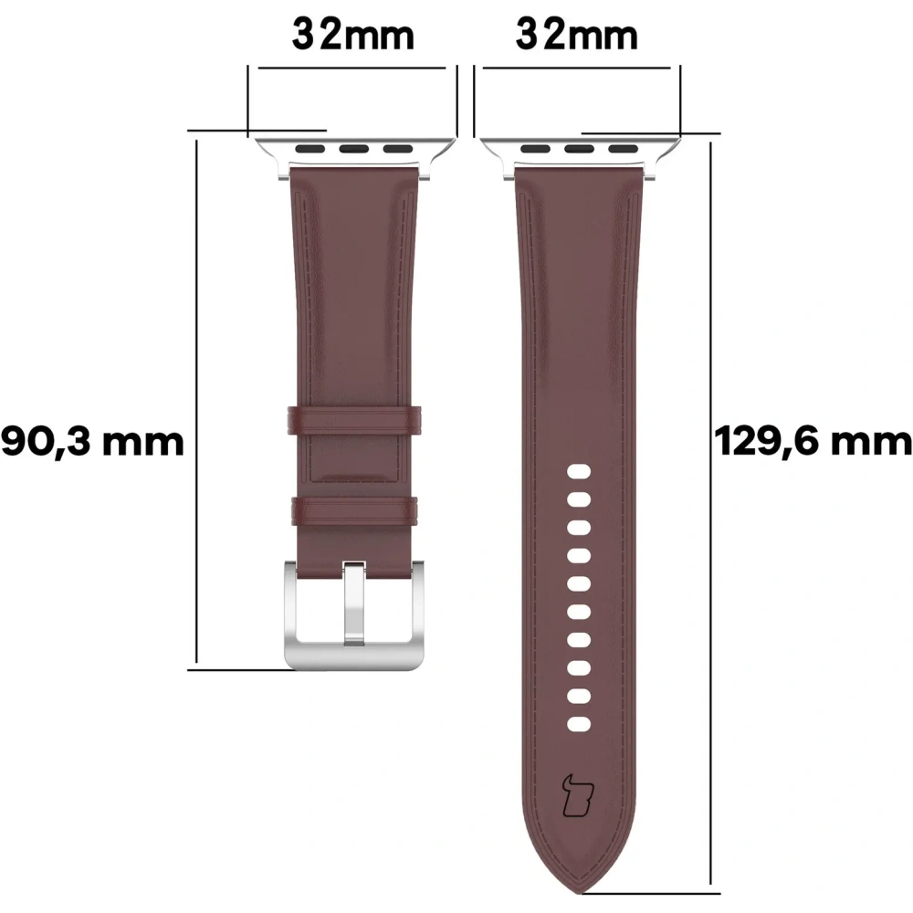 Hurtownia GSM - Kožený pásek Bizon Strap Watch Casual do Apple Watch 38/40/41mm/S10 42mm tmavě hnědý - BIZ6636 - {ean13} - Hurt